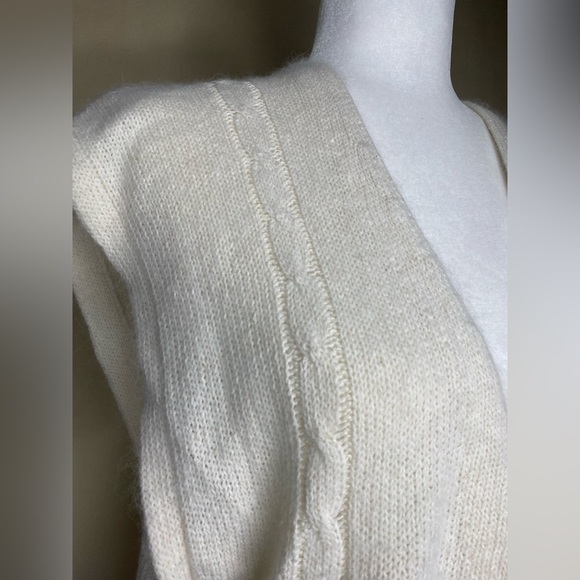 Vintage Liz Baker Angora Rabbit Hair Silk Neutral Minimalistic Sweater Vest 18W - Picture 9 of 11
